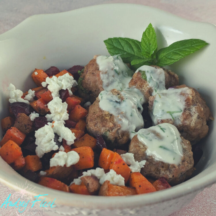 Greek Lamb Meatball Bowls RDN Nutritionist & Dietician Audrey Fleck
